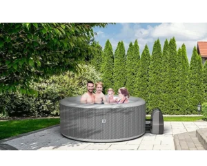 Avenli Venice Inflatable Hot Tub Spa with Insulated Tub Cover Gray