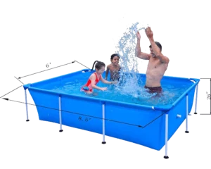 Avenli 8.5 Feet x 6 Feet x 2 Feet Rectangular Above Ground Framed Outdoor Backyard Swimming Pool for Adults and Kids, Blue