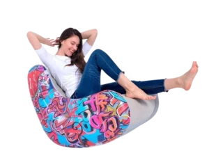 Pool Central 37 Graffiti Design Flocked Inflatable Lounge Chair