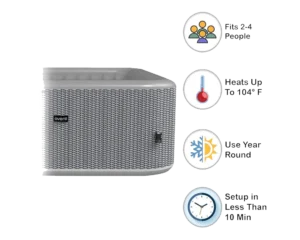 4-Person Inflatable Square Spa - Silver Birch