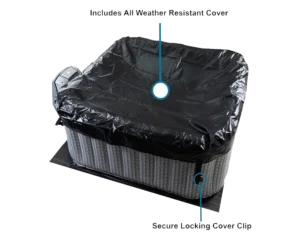 4-Person Inflatable Square Spa - Silver Birch