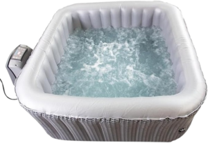 4-Person Inflatable Square Spa - Silver Birch