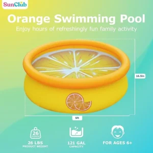 JLeisure Sun Club 3D Orange 5 Foot Round Easy to Set Up