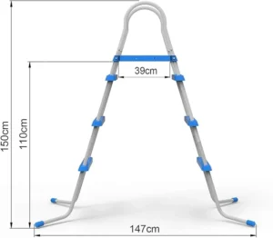 JLeisure 43 Inch 3 Step A Frame Heavy Duty Metal Steel Frame