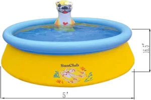 JLeisure Sun Club 5 Foot 2 Person Outdoor Above Ground Blow Up Inflatable