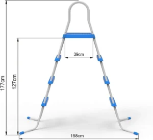 JLeisure 3 Step 48 Inch Outdoor Backyard Heavy Duty Metal Steel Frame Above